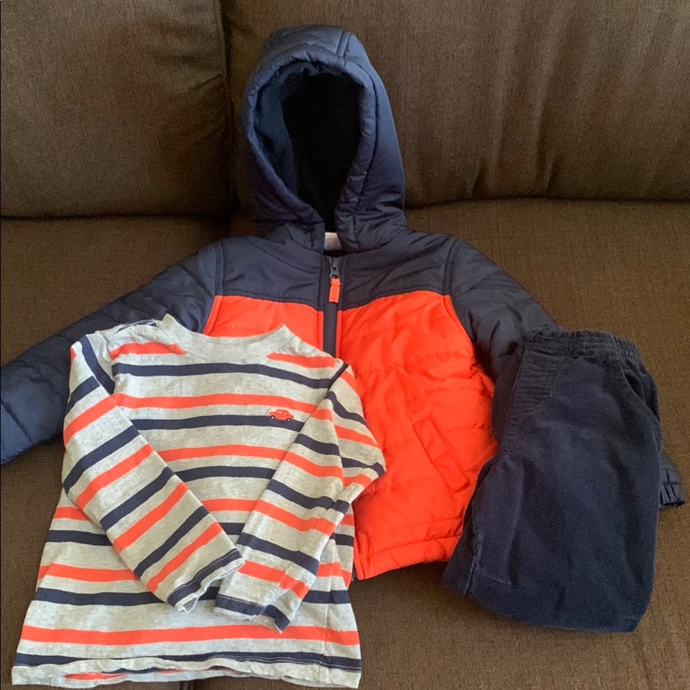 Navy and Orange 3-piece set Size 4T